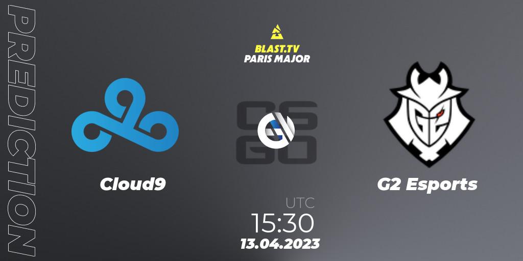 Prognose für das Spiel Cloud9 VS G2 Esports. 13.04.23. CS2 (CS:GO) - BLAST.tv Paris Major 2023 Europe RMR B