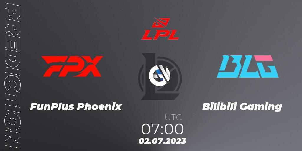 Prognose für das Spiel FunPlus Phoenix VS Bilibili Gaming. 02.07.23. LoL - LPL Summer 2023 Regular Season