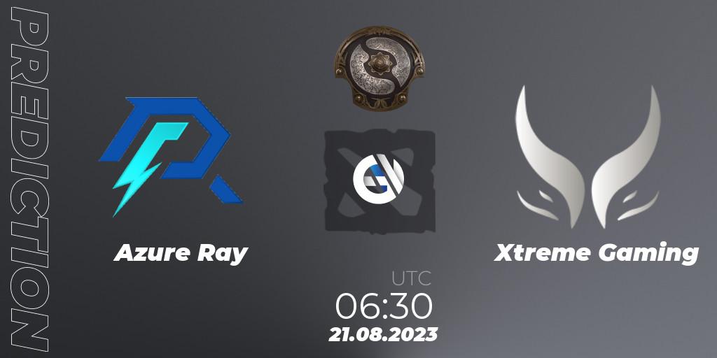 Prognose für das Spiel Azure Ray VS Xtreme Gaming. 21.08.2023 at 06:58. Dota 2 - The International 2023 - China Qualifier