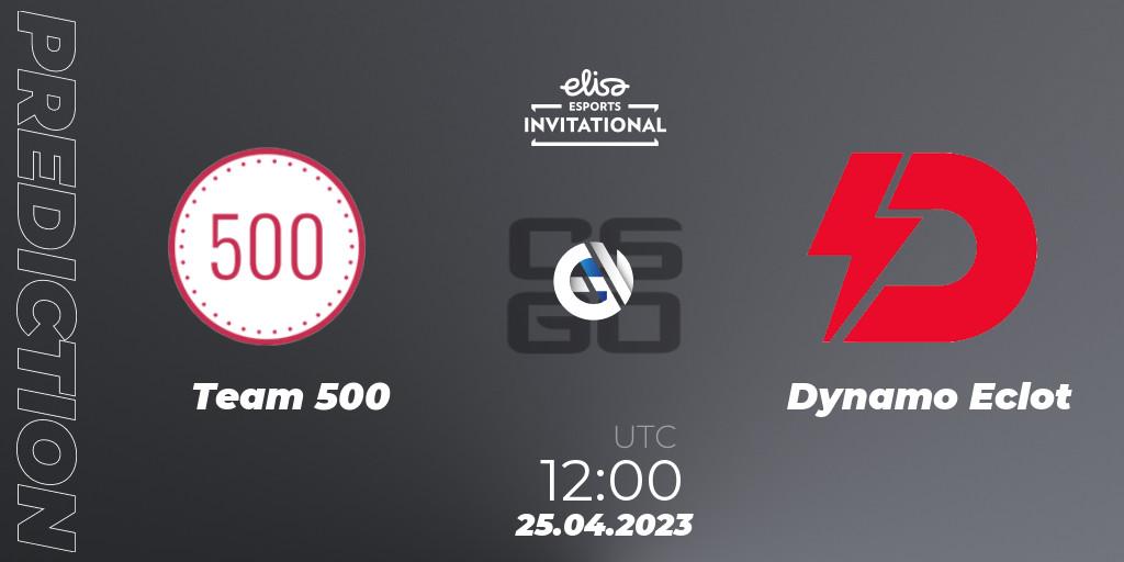 Prognose für das Spiel Team 500 VS Dynamo Eclot. 25.04.2023 at 12:00. Counter-Strike (CS2) - Elisa Invitational Spring 2023