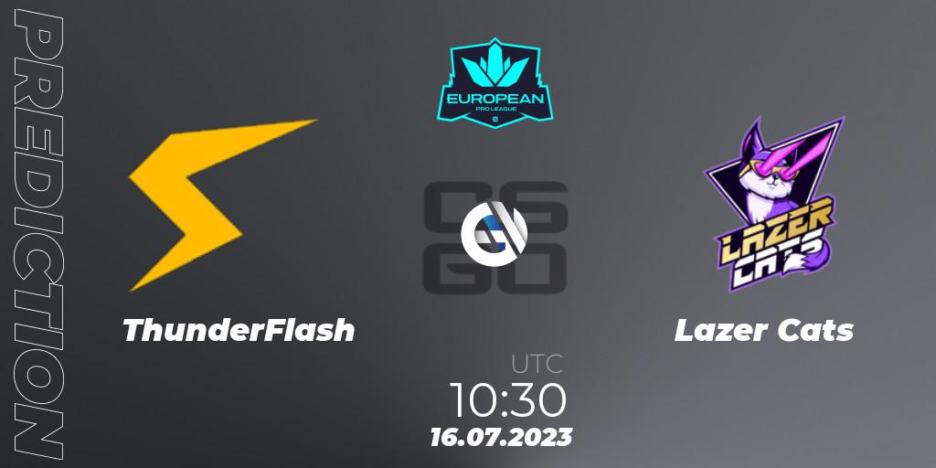 Prognose für das Spiel ThunderFlash VS Lazer Cats. 16.07.2023 at 10:30. Counter-Strike (CS2) - European Pro League Season 9