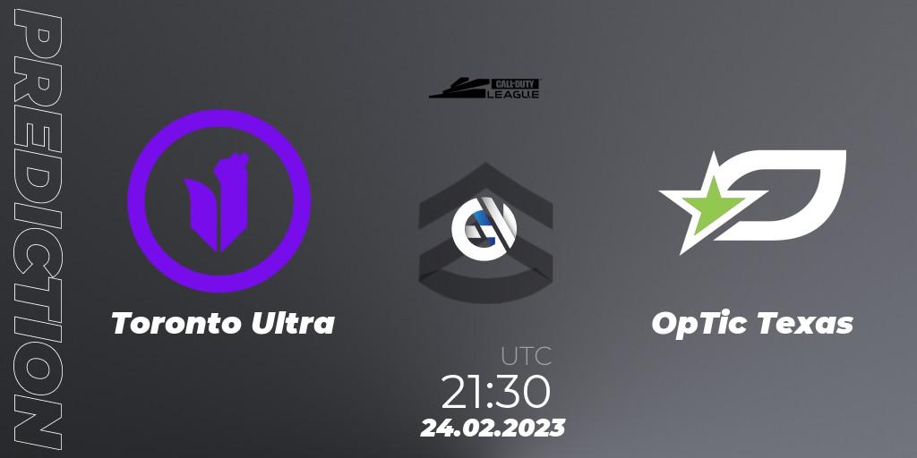 Prognose für das Spiel Toronto Ultra VS OpTic Texas. 24.02.2023 at 21:30. Call of Duty - Call of Duty League 2023: Stage 3 Major Qualifiers