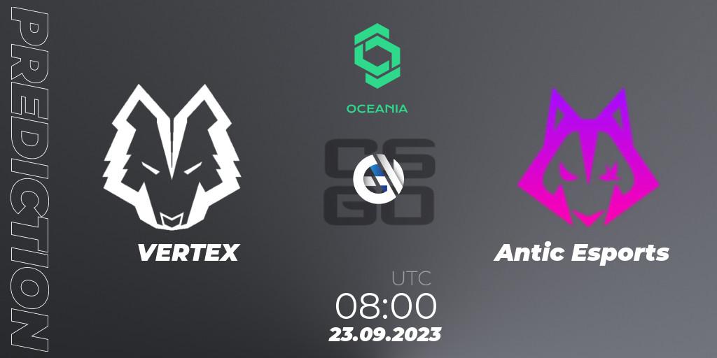 Prognose für das Spiel VERTEX VS Toxic(china team). 23.09.23. CS2 (CS:GO) - CCT Oceania Series #2