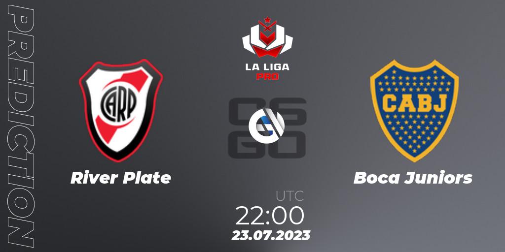 Prognose für das Spiel River Plate VS Boca Juniors. 23.07.2023 at 22:00. Counter-Strike (CS2) - La Liga 2023: Pro Division