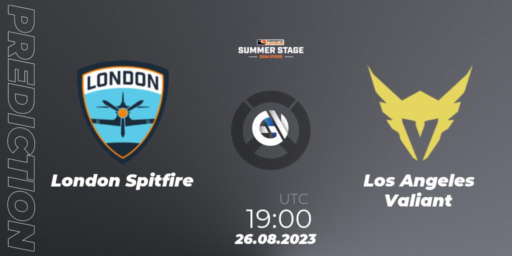 Prognose für das Spiel London Spitfire VS Los Angeles Valiant. 26.08.23. Overwatch - Overwatch League 2023 - Summer Stage Qualifiers