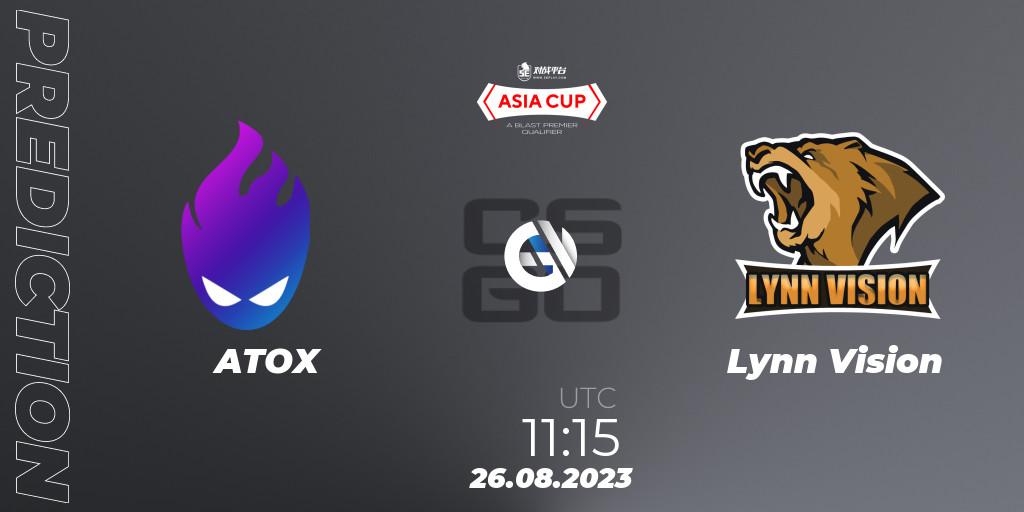 Prognose für das Spiel ATOX VS Lynn Vision. 26.08.2023 at 11:15. Counter-Strike (CS2) - 5E Arena Asia Cup Fall 2023