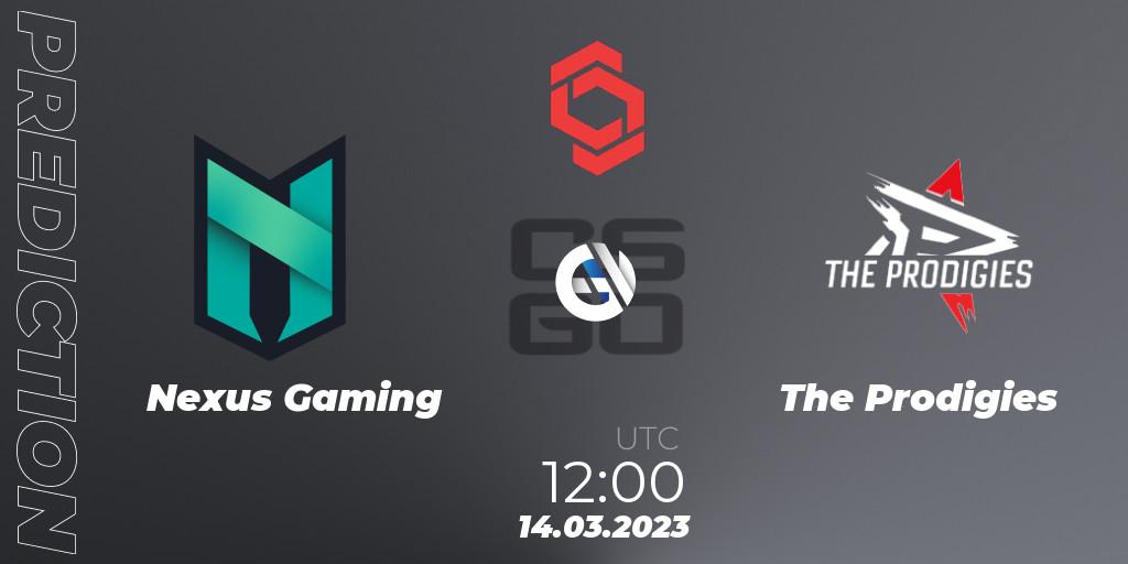 Prognose für das Spiel Nexus Gaming VS The Prodigies. 14.03.2023 at 12:10. Counter-Strike (CS2) - CCT Central Europe Series 5 Closed Qualifier