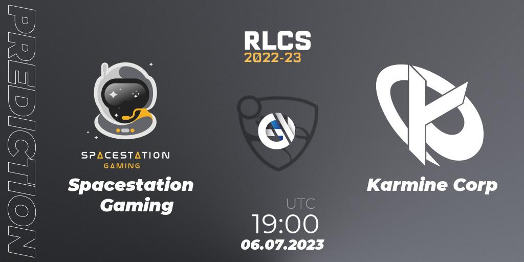 Prognose für das Spiel Spacestation Gaming VS Karmine Corp. 06.07.23. Rocket League - RLCS 2022-23 Spring Major
