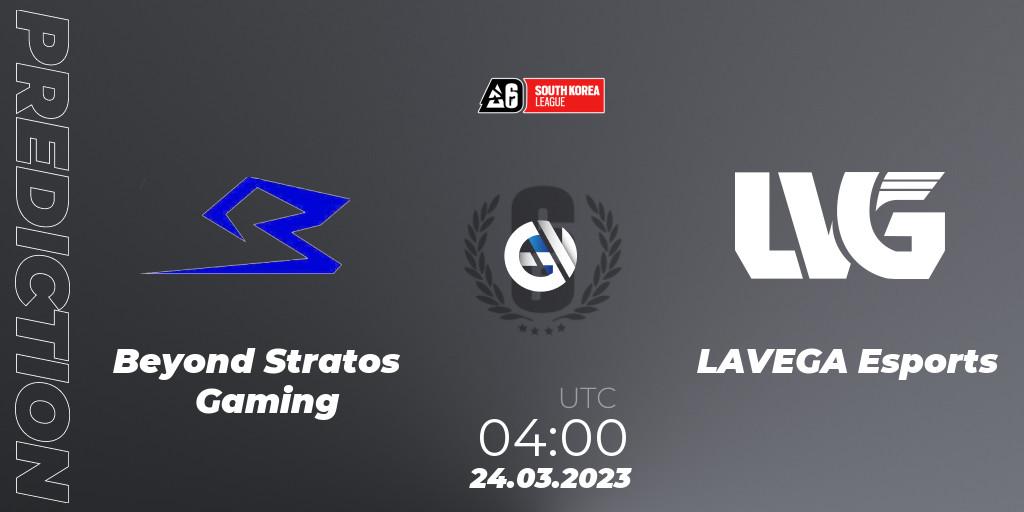 Prognose für das Spiel Beyond Stratos Gaming VS LAVEGA Esports. 24.03.23. Rainbow Six - South Korea League 2023 - Stage 1