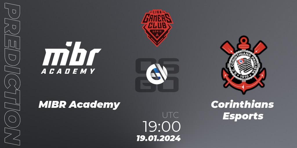 Prognose für das Spiel MIBR Academy VS Corinthians Esports. 19.01.2024 at 19:00. Counter-Strike (CS2) - Gamers Club Liga Série A: January 2024