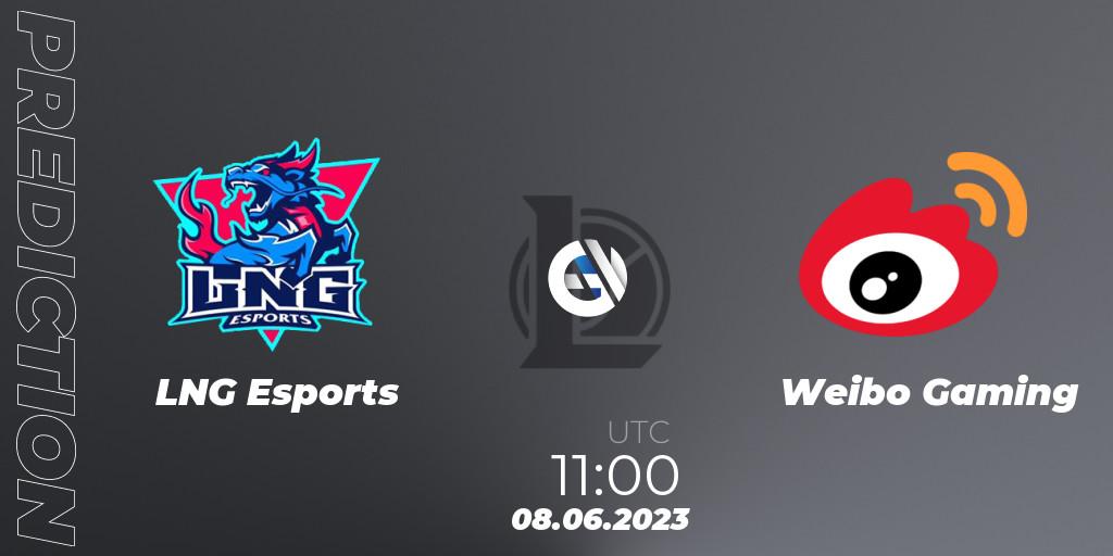 Prognose für das Spiel LNG Esports VS Weibo Gaming. 08.06.23. LoL - LPL Summer 2023 Regular Season