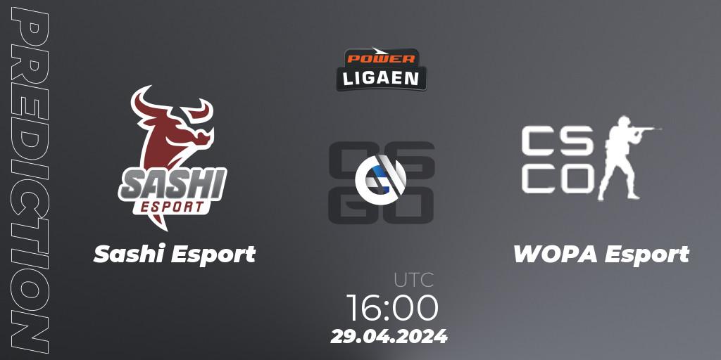 Prognose für das Spiel Sashi Esport VS WOPA Esport. 29.04.2024 at 16:00. Counter-Strike (CS2) - Dust2.dk Ligaen Season 26