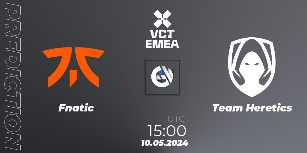 Prognose für das Spiel Fnatic VS Team Heretics. 10.05.2024 at 15:00. VALORANT - VCT 2024: EMEA Stage 1
