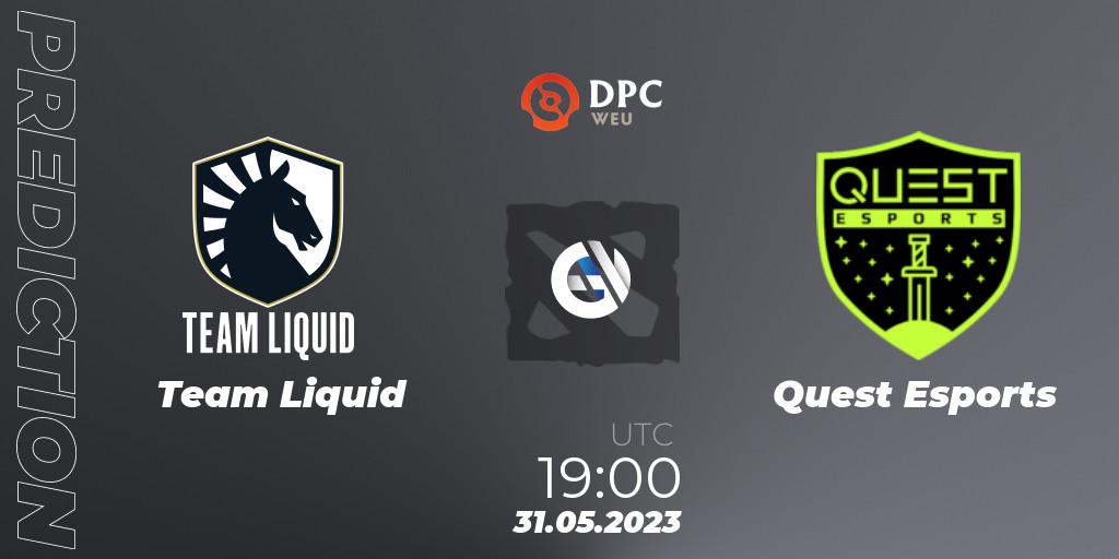Prognose für das Spiel Team Liquid VS PSG Quest. 31.05.23. Dota 2 - DPC 2023 Tour 3: WEU Division I (Upper)
