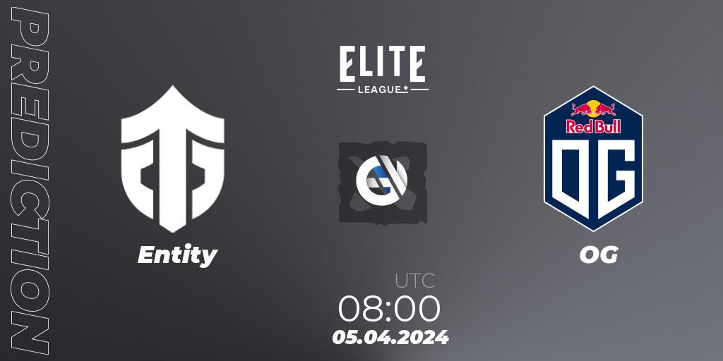 Prognose für das Spiel Entity VS OG. 05.04.24. Dota 2 - Elite League: Round-Robin Stage