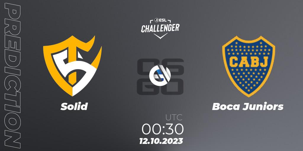 Prognose für das Spiel Solid VS Boca Juniors. 12.10.2023 at 00:30. Counter-Strike (CS2) - ESL Challenger at DreamHack Winter 2023: South American Open Qualifier
