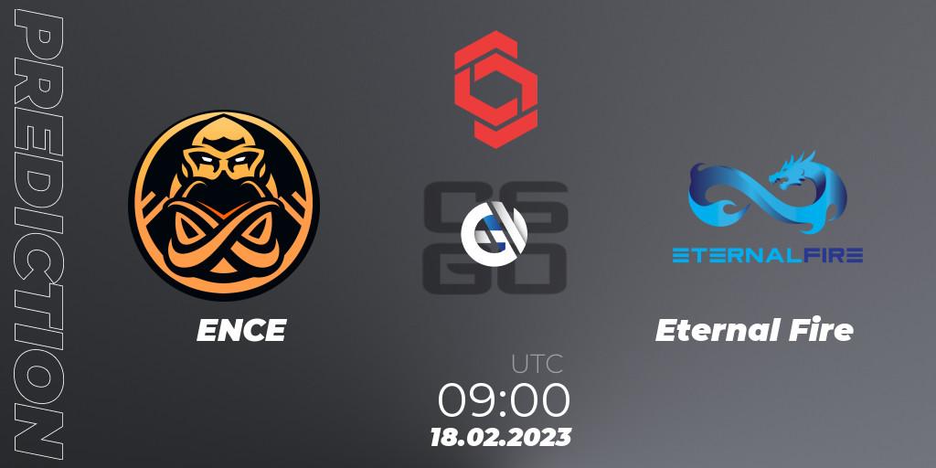 Prognose für das Spiel ENCE VS Eternal Fire. 18.02.2023 at 09:00. Counter-Strike (CS2) - CCT Central Europe Series Finals #1
