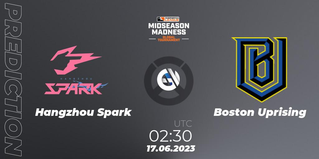 Prognose für das Spiel Hangzhou Spark VS Boston Uprising. 17.06.23. Overwatch - Overwatch League 2023 - Midseason Madness