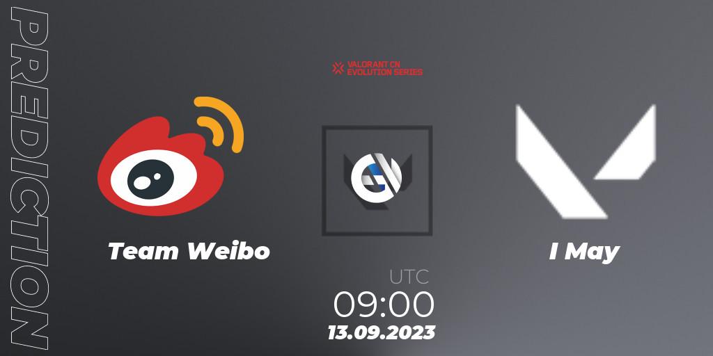 Prognose für das Spiel Team Weibo VS I May. 13.09.23. VALORANT - VALORANT China Evolution Series Act 1: Variation - Play-In