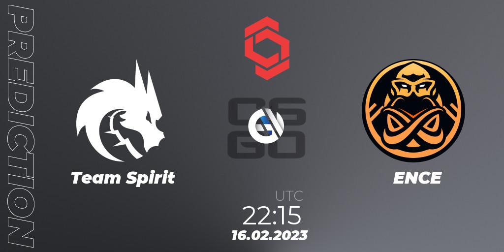 Prognose für das Spiel Team Spirit VS ENCE. 16.02.2023 at 22:15. Counter-Strike (CS2) - CCT Central Europe Series Finals #1