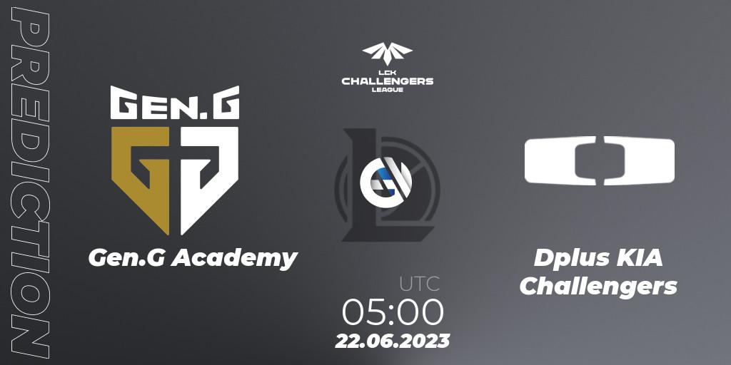 Prognose für das Spiel Gen.G Academy VS Dplus KIA Challengers. 22.06.23. LoL - LCK Challengers League 2023 Summer - Group Stage