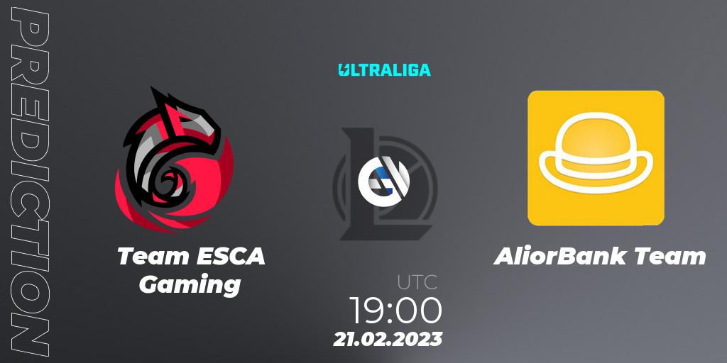 Prognose für das Spiel Team ESCA Gaming VS AliorBank Team. 17.02.2023 at 16:00. LoL - Ultraliga Season 9 - Group Stage