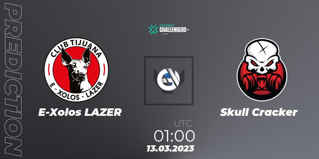 Prognose für das Spiel E-Xolos LAZER VS Skull Cracker. 13.03.2023 at 01:00. VALORANT - VALORANT Challengers 2023: LAN Split 1