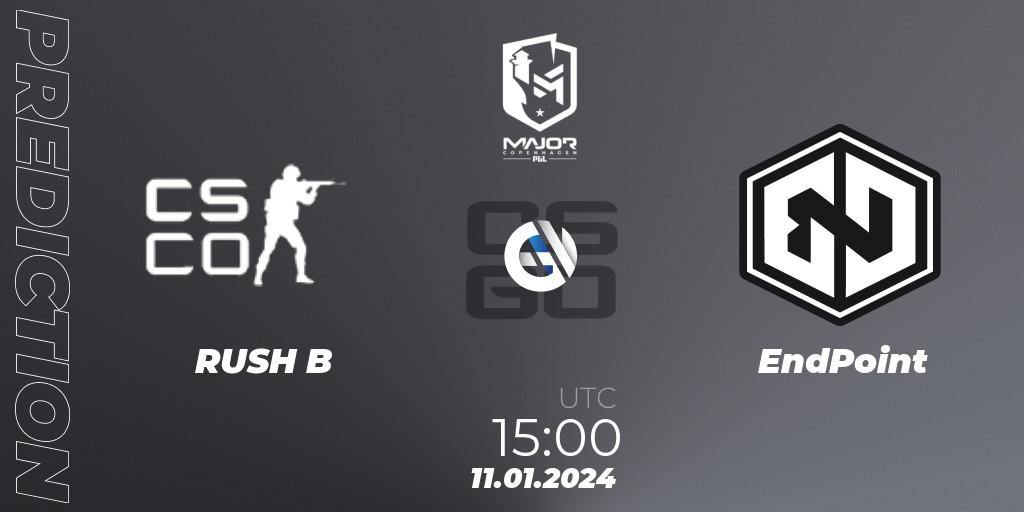 Prognose für das Spiel RUSH B VS EndPoint. 11.01.24. CS2 (CS:GO) - PGL CS2 Major Copenhagen 2024 Europe RMR Open Qualifier 2