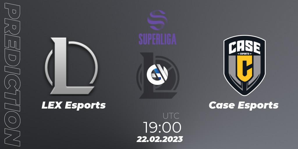 Prognose für das Spiel LEX Esports VS Case Esports. 22.02.2023 at 19:00. LoL - LVP Superliga 2nd Division Spring 2023 - Group Stage