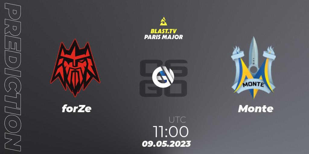 Prognose für das Spiel forZe VS Monte. 09.05.2023 at 10:40. Counter-Strike (CS2) - BLAST Paris Major 2023 Challengers Stage