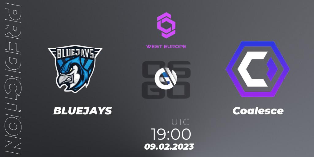 Prognose für das Spiel BLUEJAYS VS Coalesce. 09.02.23. CS2 (CS:GO) - CCT West Europe Series #1