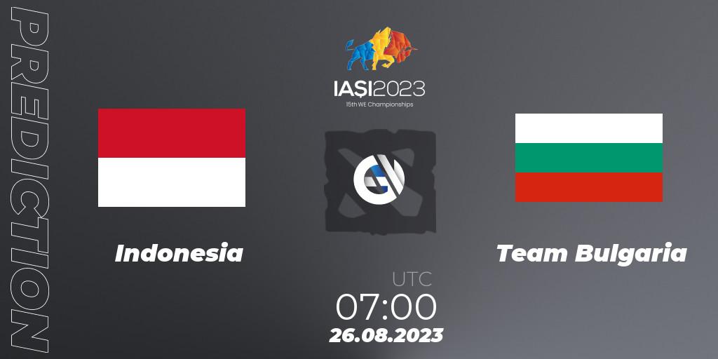 Prognose für das Spiel Indonesia VS Team Bulgaria. 26.08.23. Dota 2 - IESF World Championship 2023