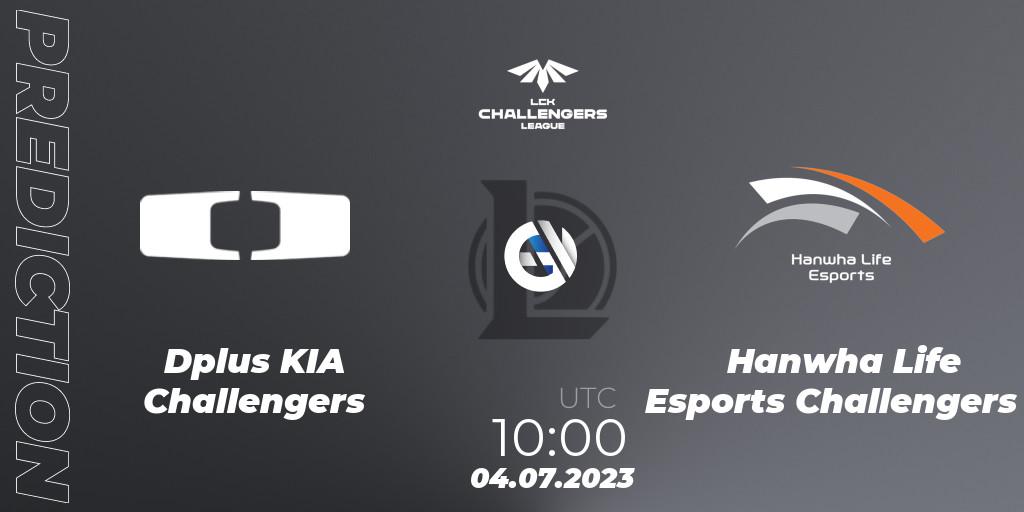Prognose für das Spiel Dplus KIA Challengers VS Hanwha Life Esports Challengers. 04.07.23. LoL - LCK Challengers League 2023 Summer - Group Stage