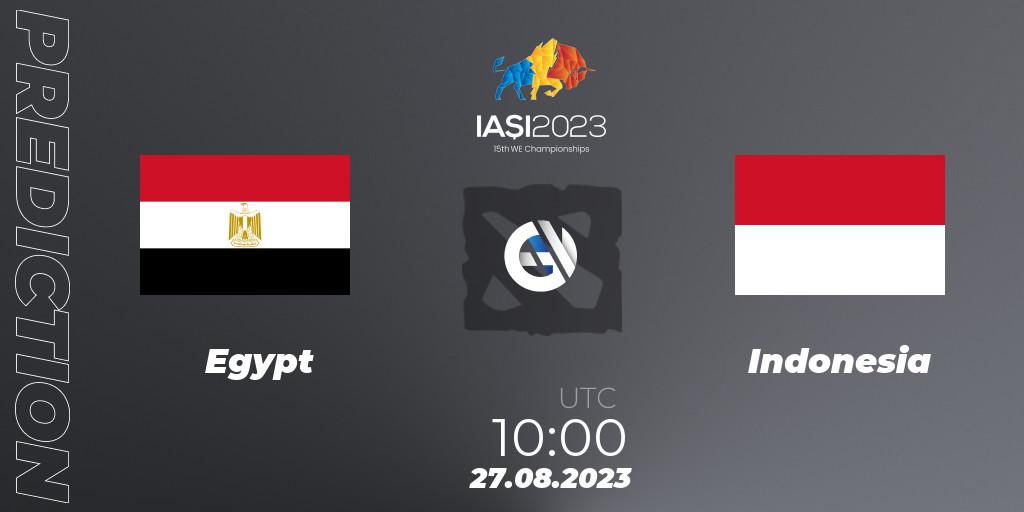 Prognose für das Spiel Egypt VS Indonesia. 27.08.23. Dota 2 - IESF World Championship 2023