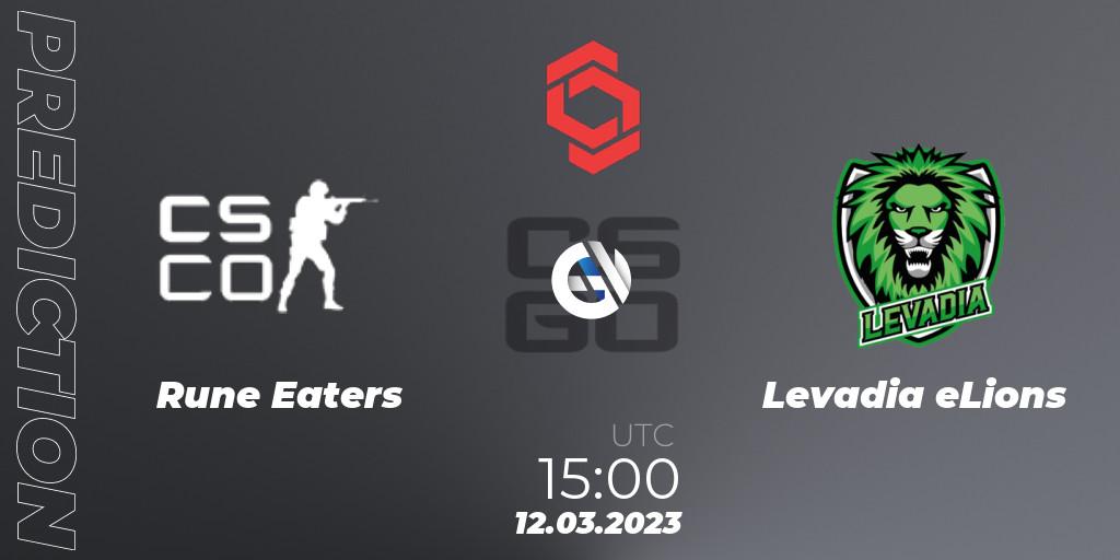 Prognose für das Spiel Rune Eaters VS Levadia eLions. 12.03.2023 at 15:50. Counter-Strike (CS2) - CCT Central Europe Series 5 Closed Qualifier