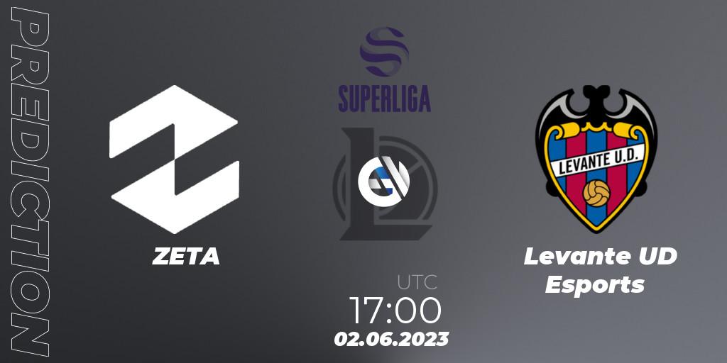 Prognose für das Spiel ZETA VS Levante UD Esports. 02.06.2023 at 16:55. LoL - LVP Superliga 2nd Division 2023 Summer
