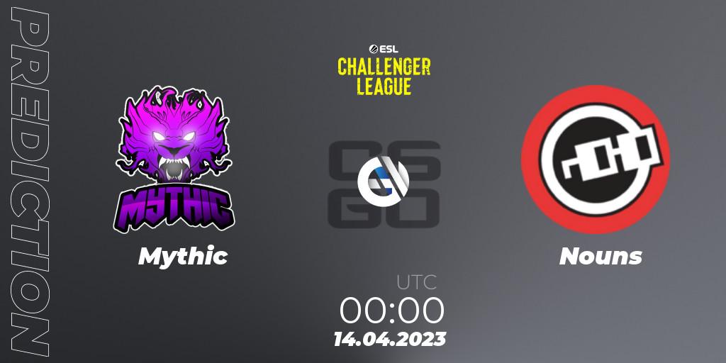Prognose für das Spiel Mythic VS Nouns. 20.04.23. CS2 (CS:GO) - ESL Challenger League Season 45: North America