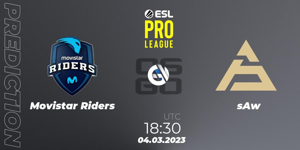 Prognose für das Spiel Movistar Riders VS sAw. 04.03.2023 at 20:30. Counter-Strike (CS2) - ESL Pro League Season 17