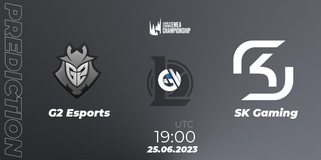 Prognose für das Spiel G2 Esports VS SK Gaming. 25.06.23. LoL - LEC Summer 2023 - Regular Season