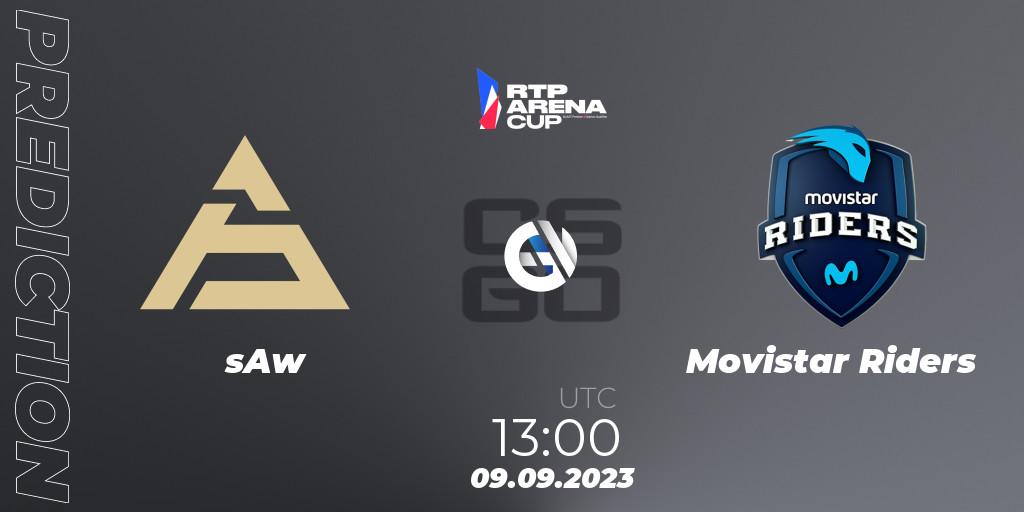 Prognose für das Spiel sAw VS Movistar Riders. 09.09.2023 at 13:00. Counter-Strike (CS2) - RTP Arena Cup 2023