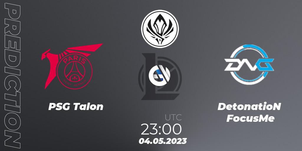 Prognose für das Spiel PSG Talon VS DetonatioN FocusMe. 02.05.23. LoL - Mid-Season Invitational 2023 Group B