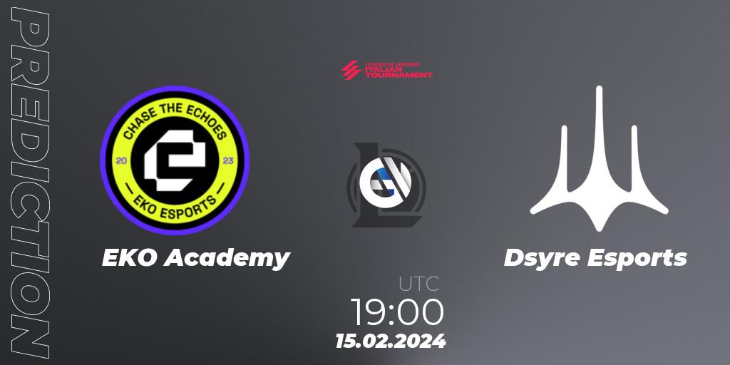 Prognose für das Spiel EKO Academy VS Dsyre Esports. 15.02.24. LoL - LoL Italian Tournament Spring 2024