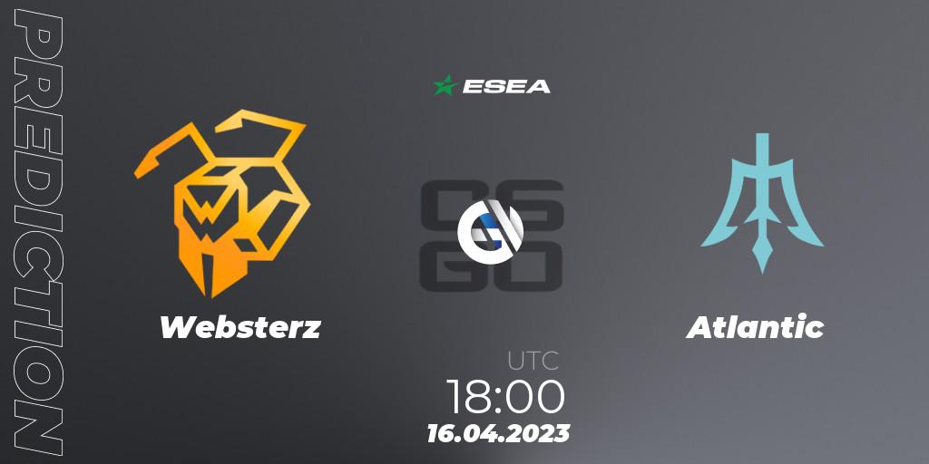 Prognose für das Spiel Websterz VS Atlantic. 23.04.23. CS2 (CS:GO) - ESEA Season 45: Advanced Division - Europe