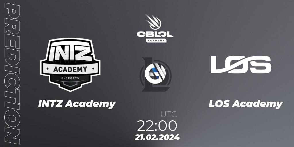 Prognose für das Spiel INTZ Academy VS LOS Academy. 21.02.24. LoL - CBLOL Academy Split 1 2024