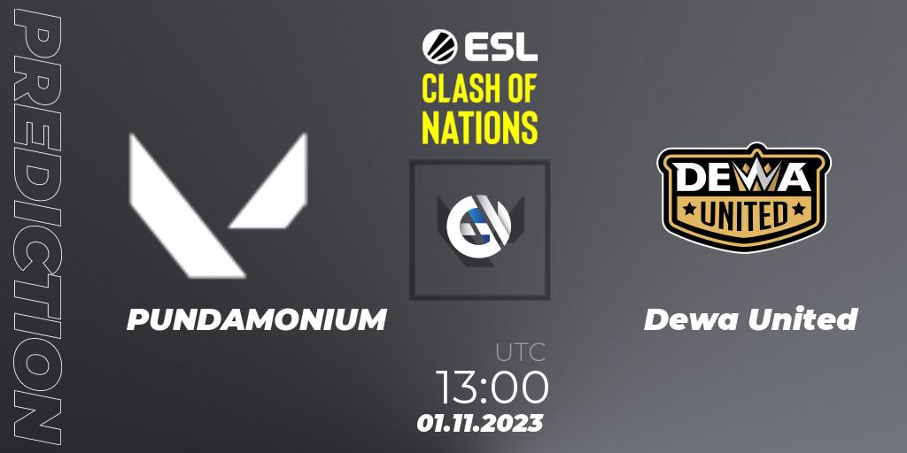 Prognose für das Spiel PUNDAMONIUM VS Dewa United. 01.11.23. VALORANT - ESL Clash of Nations 2023 - SEA Closed Qualifier