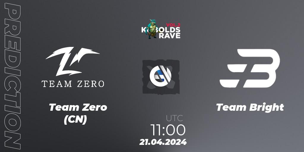 Prognose für das Spiel Team Zero (CN) VS Team Bright. 29.04.24. Dota 2 - Cringe Station Kobolds Rave 2