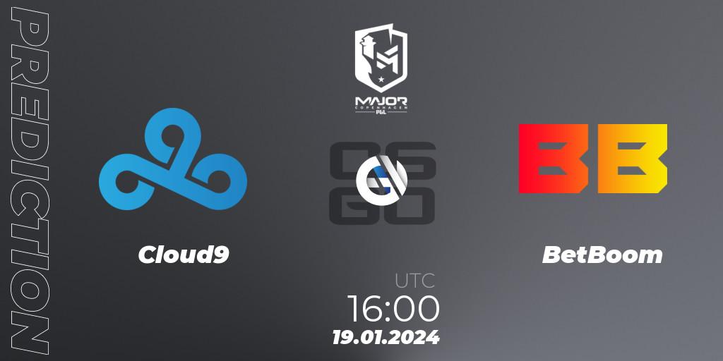 Prognose für das Spiel Cloud9 VS BetBoom. 19.01.2024 at 16:00. Counter-Strike (CS2) - PGL CS2 Major Copenhagen 2024 Europe RMR Closed Qualifier