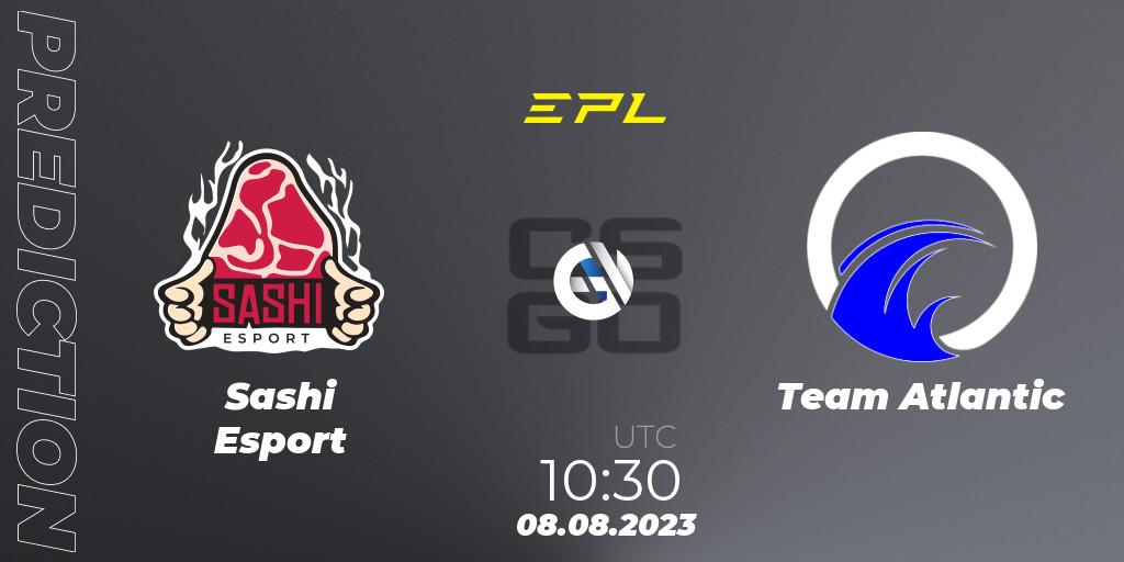 Prognose für das Spiel Sashi Esport VS Team Atlantic. 08.08.2023 at 14:00. Counter-Strike (CS2) - European Pro League Season 10: Division 2