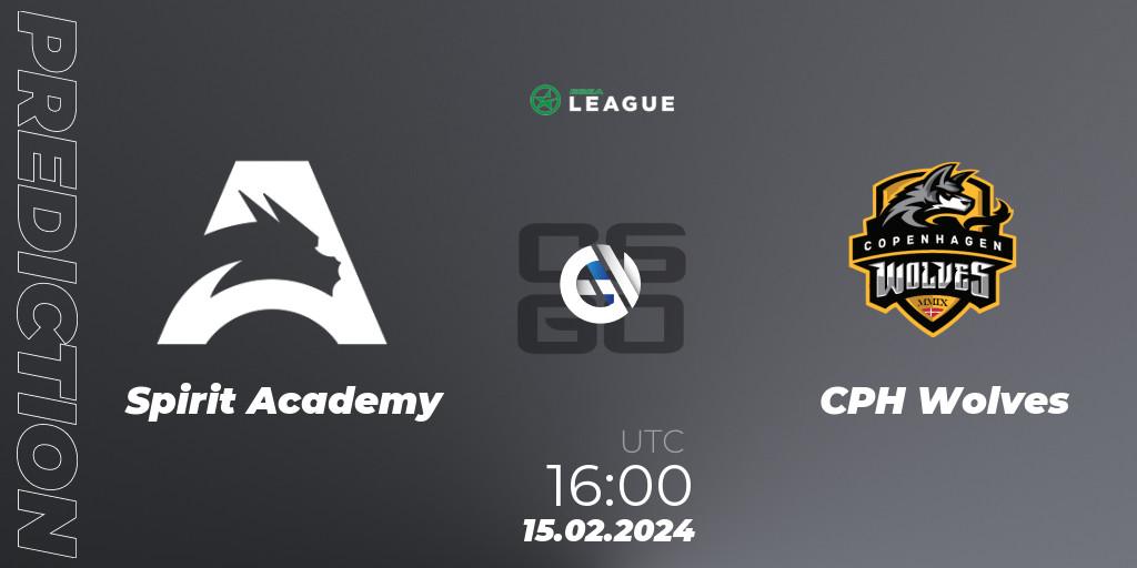 Prognose für das Spiel Spirit Academy VS CPH Wolves. 15.02.24. CS2 (CS:GO) - ESEA Season 48: Advanced Division - Europe
