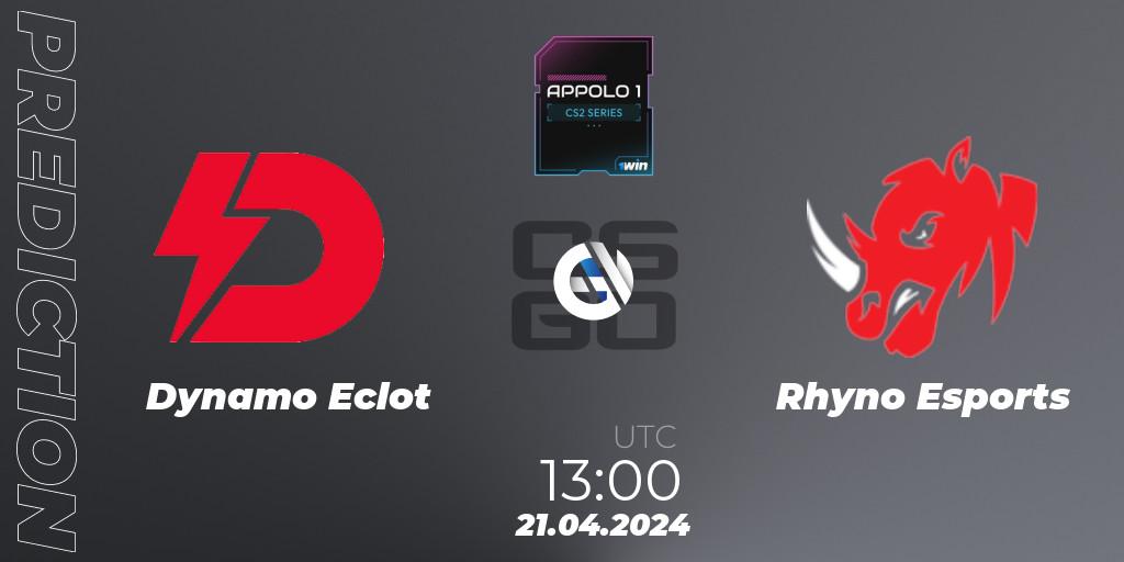 Prognose für das Spiel Dynamo Eclot VS Rhyno Esports. 21.04.24. CS2 (CS:GO) - Appolo1 Series: Phase 1